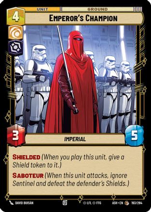 Emperor's Champion (193/264) [Ashes of the Empire] Star Wars: Unlimited Single Disney
