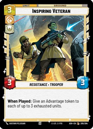 Inspiring Veteran (205/264) [Ashes of the Empire] Star Wars: Unlimited Single Disney