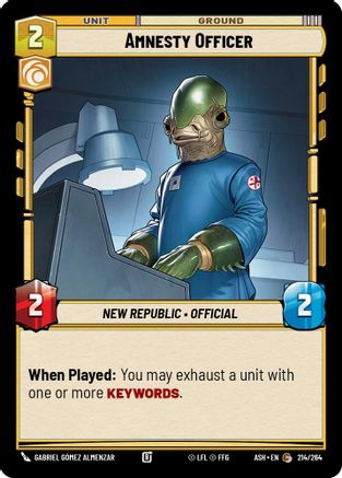 Amnesty Officer (214/264) [Ashes of the Empire] Star Wars: Unlimited Single Disney