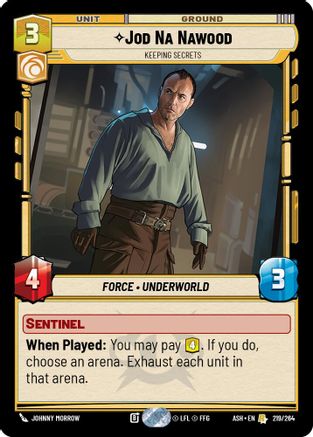 Jod Na Nawood - Keeping Secrets (219/264) [Ashes of the Empire] Star Wars: Unlimited Single Disney