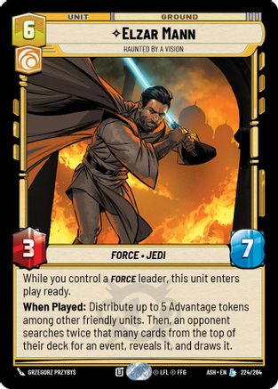 Elzar Mann - Haunted by a Vision (224/264) [Ashes of the Empire] Star Wars: Unlimited Single Disney