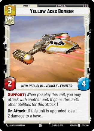Yellow Aces Bomber (253/264) [Ashes of the Empire] Star Wars: Unlimited Single Disney