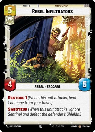 Rebel Infiltrators (256/264) [Ashes of the Empire] Star Wars: Unlimited Single Disney