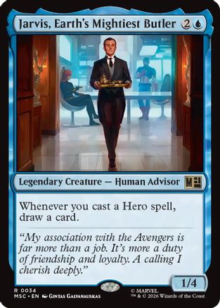 Jarvis, Earth's Mightiest Butler (Surge Foil) (MSC-034) [Commander: Marvel Super Heroes] Foil MTG Single Wizards of the Coast