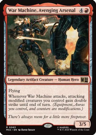 War Machine, Avenging Arsenal (Surge Foil) (MSC-063) [Commander: Marvel Super Heroes] Foil MTG Single Wizards of the Coast