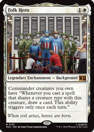 Folk Hero (Surge Foil) (MSC-132) [Commander: Marvel Super Heroes] Foil MTG Single Wizards of the Coast