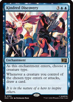 Kindred Discovery (Surge Foil) (MSC-150) [Commander: Marvel Super Heroes] Foil MTG Single Wizards of the Coast
