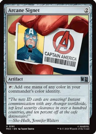 Arcane Signet (0191) (Surge Foil) (MSC-191) [Commander: Marvel Super Heroes] Foil MTG Single Wizards of the Coast