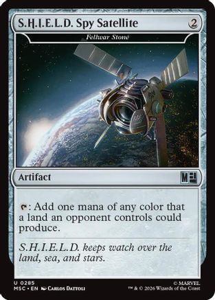 S.H.I.E.L.D. Spy Satellite - Fellwar Stone (Surge Foil) (MSC-285) [Commander: Marvel Super Heroes] Foil MTG Single Wizards of the Coast