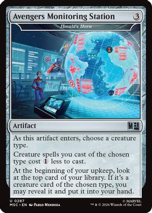 Avengers Monitoring Station - Herald's Horn (Surge Foil) (MSC-287) [Commander: Marvel Super Heroes] Foil MTG Single Wizards of the Coast