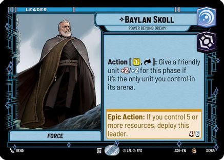 Baylan Skoll - Power Beyond Dream (4/264) [Ashes of the Empire] Star Wars: Unlimited Single Disney
