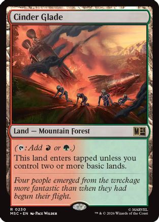 Cinder Glade (Surge Foil) (MSC-230) [Commander: Marvel Super Heroes] Foil MTG Single Wizards of the Coast