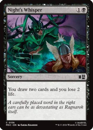 Night's Whisper (Surge Foil) (MSC-158) [Commander: Marvel Super Heroes] Foil MTG Single Wizards of the Coast