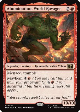 Abomination, World Ravager (MSC-047) [Commander: Marvel Super Heroes] MTG Single Wizards of the Coast