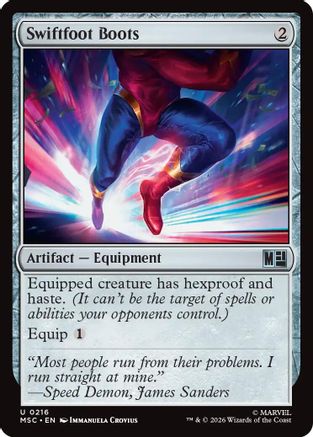 Swiftfoot Boots (MSC-216) [Commander: Marvel Super Heroes] MTG Single Wizards of the Coast