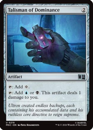 Talisman of Dominance (MSC-219) [Commander: Marvel Super Heroes] MTG Single Wizards of the Coast