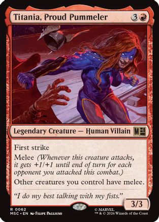 Titania, Proud Pummeler (Surge Foil) (MSC-062) [Commander: Marvel Super Heroes] Foil MTG Single Wizards of the Coast