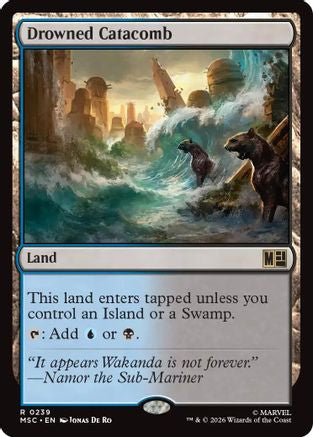 Drowned Catacomb (Surge Foil) (MSC-239) [Commander: Marvel Super Heroes] Foil MTG Single Wizards of the Coast