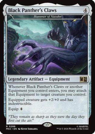 Black Panther's Claws - Hammer of Nazahn (MSC-286) [Commander: Marvel Super Heroes] MTG Single Wizards of the Coast
