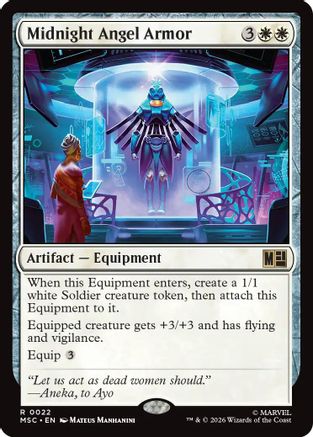 Midnight Angel Armor (Surge Foil) (MSC-022) [Commander: Marvel Super Heroes] Foil MTG Single Wizards of the Coast