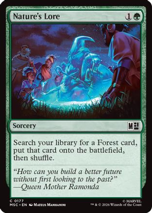 Nature's Lore (Surge Foil) (MSC-177) [Commander: Marvel Super Heroes] Foil MTG Single Wizards of the Coast
