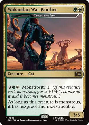 Wakandan War Panther - Fleecemane Lion (Surge Foil) (MSC-282) [Commander: Marvel Super Heroes] Foil MTG Single Wizards of the Coast