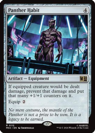Panther Habit (Surge Foil) (MSC-112) [Commander: Marvel Super Heroes] Foil MTG Single Wizards of the Coast