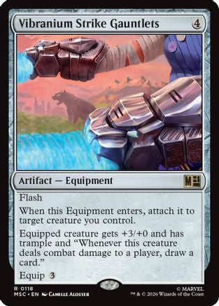 Vibranium Strike Gauntlets (Surge Foil) (MSC-118) [Commander: Marvel Super Heroes] Foil MTG Single Wizards of the Coast