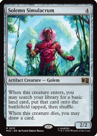 Solemn Simulacrum (Surge Foil) (MSC-215) [Commander: Marvel Super Heroes] Foil MTG Single Wizards of the Coast