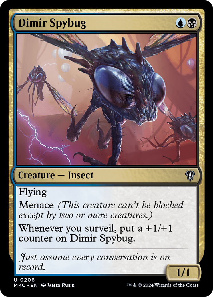 Dimir Spybug (MKC-206) [Murders at Karlov Manor Commander] MTG Single Wizards of the Coast