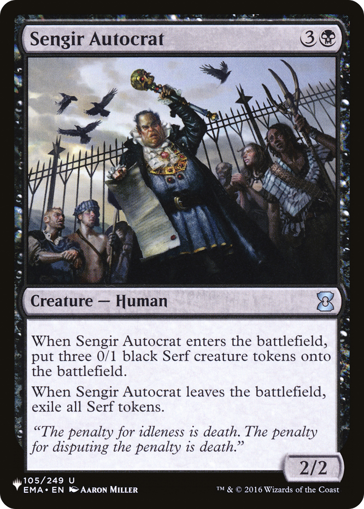Sengir Autocrat (LIST-EMA-105) [Mystery Booster] The List MTG Single Wizards of the Coast