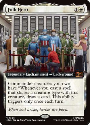 Folk Hero (MSC-305) [Commander: Marvel Super Heroes] MTG Single Wizards of the Coast