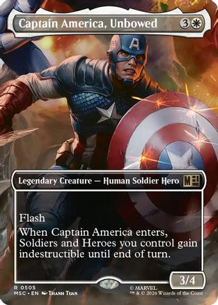 Captain America, Unbowed (MSC-505) [Commander: Marvel Super Heroes] Foil MTG Single Wizards of the Coast