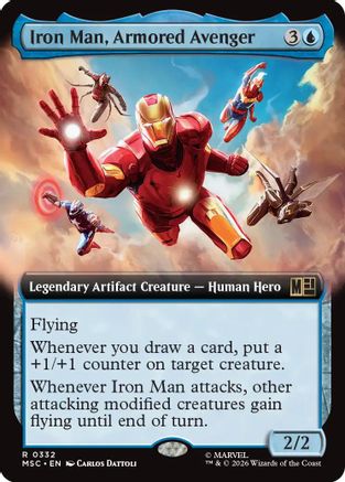 Iron Man, Armored Avenger (MSC-332) [Commander: Marvel Super Heroes] Foil MTG Single Wizards of the Coast