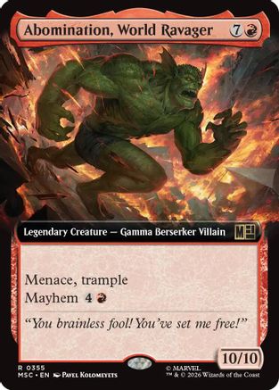 Abomination, World Ravager (MSC-355) [Commander: Marvel Super Heroes] Foil MTG Single Wizards of the Coast