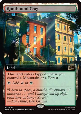 Rootbound Crag (MSC-489) [Commander: Marvel Super Heroes] Foil MTG Single Wizards of the Coast