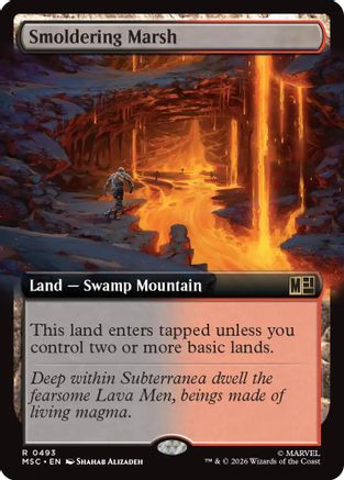 Smoldering Marsh (MSC-493) [Commander: Marvel Super Heroes] MTG Single Wizards of the Coast