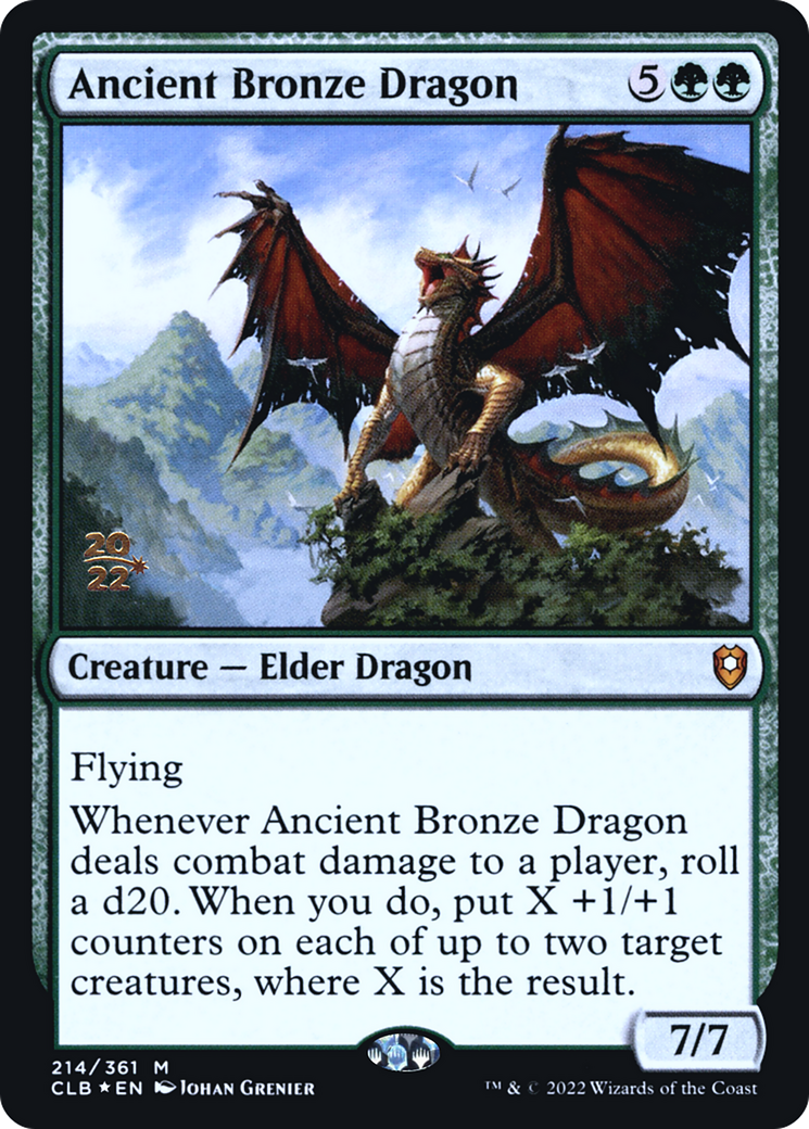 Ancient Bronze Dragon (PRE-214) [Battle for Baldur's Gate Promos] Foil MTG Single Wizards of the Coast