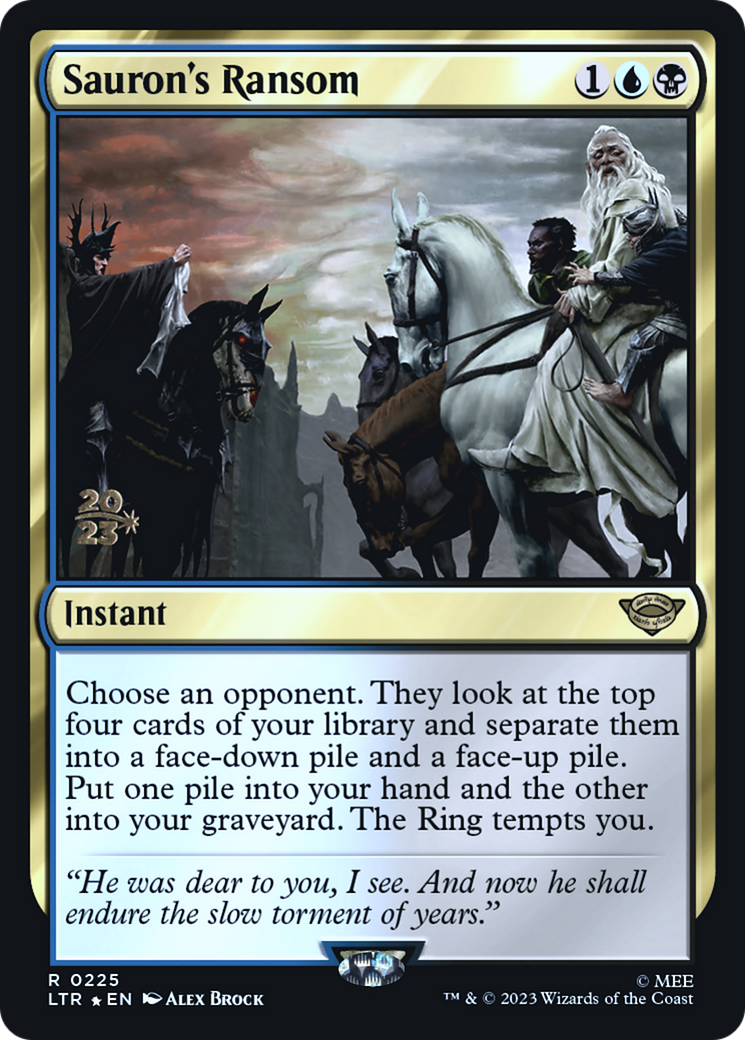 Sauron's Ransom (PRE-225) [Tales of Middle-earth Promos] Foil MTG Single Wizards of the Coast