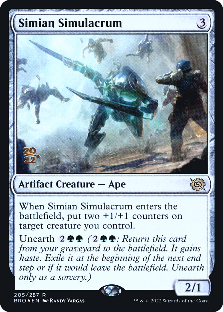 Simian Simulacrum (PRE-205S) [The Brothers' War Promos] Foil MTG Single Wizards of the Coast