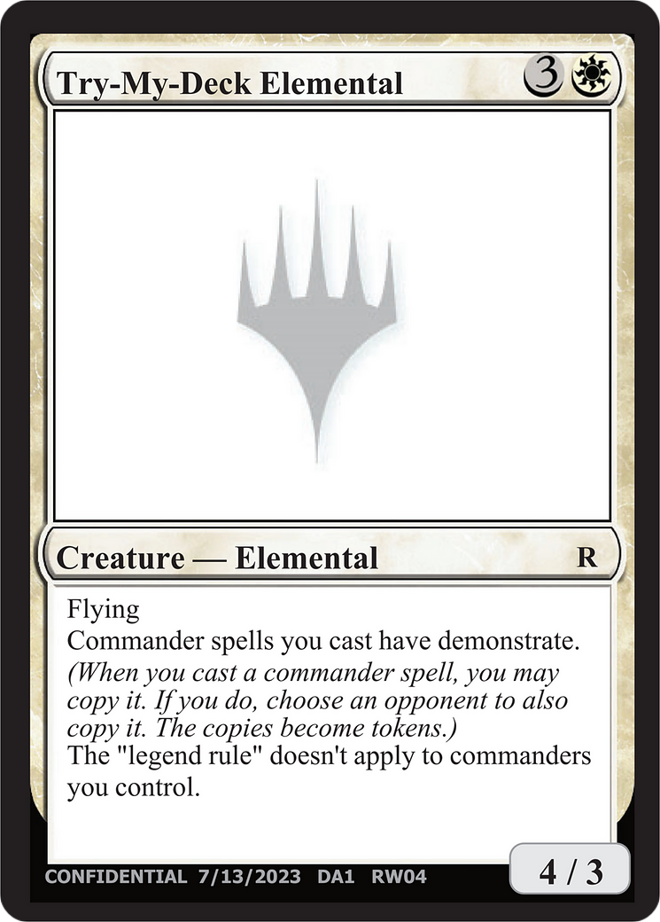 Try-My-Deck Elemental (UNK-RW04F) [Misc] Unknown Event MTG Single Wizards of the Coast