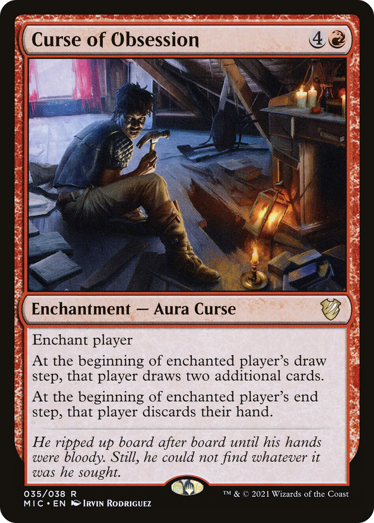 Curse of Obsession (MIC-035) [Midnight Hunt Commander] MTG Single Wizards of the Coast
