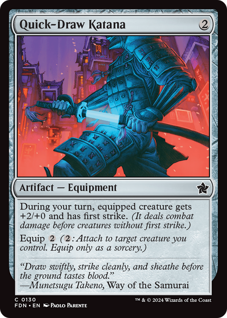 Quick-Draw Katana (FDN-130) [Foundations] Foil MTG Single Wizards of the Coast