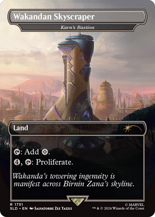 Wakandan Skyscraper - Karn's Bastion (SLD-1751) [Secret Lair] Drop (Borderless) MTG Single Wizards of the Coast