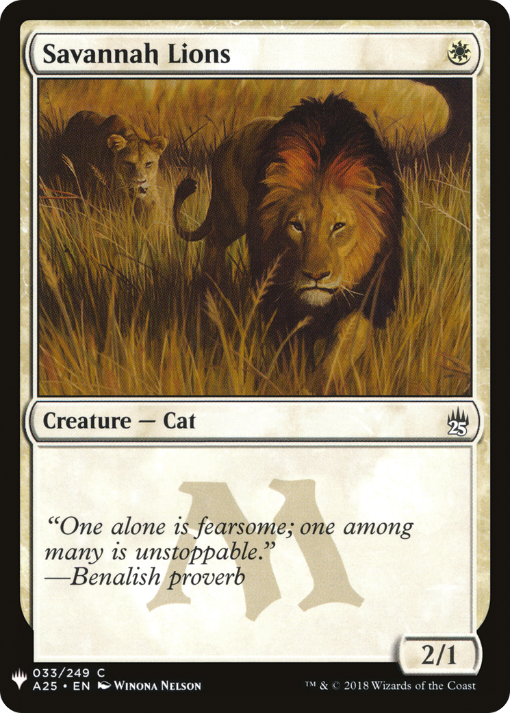 Savannah Lions (LIST-A25-33) [Mystery Booster] The List MTG Single Wizards of the Coast