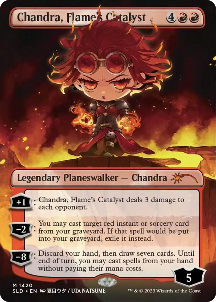 Chandra, Flame's Catalyst (Rainbow Foil) (SLD-1420) [Secret Lair Drop] (Borderless) Foil