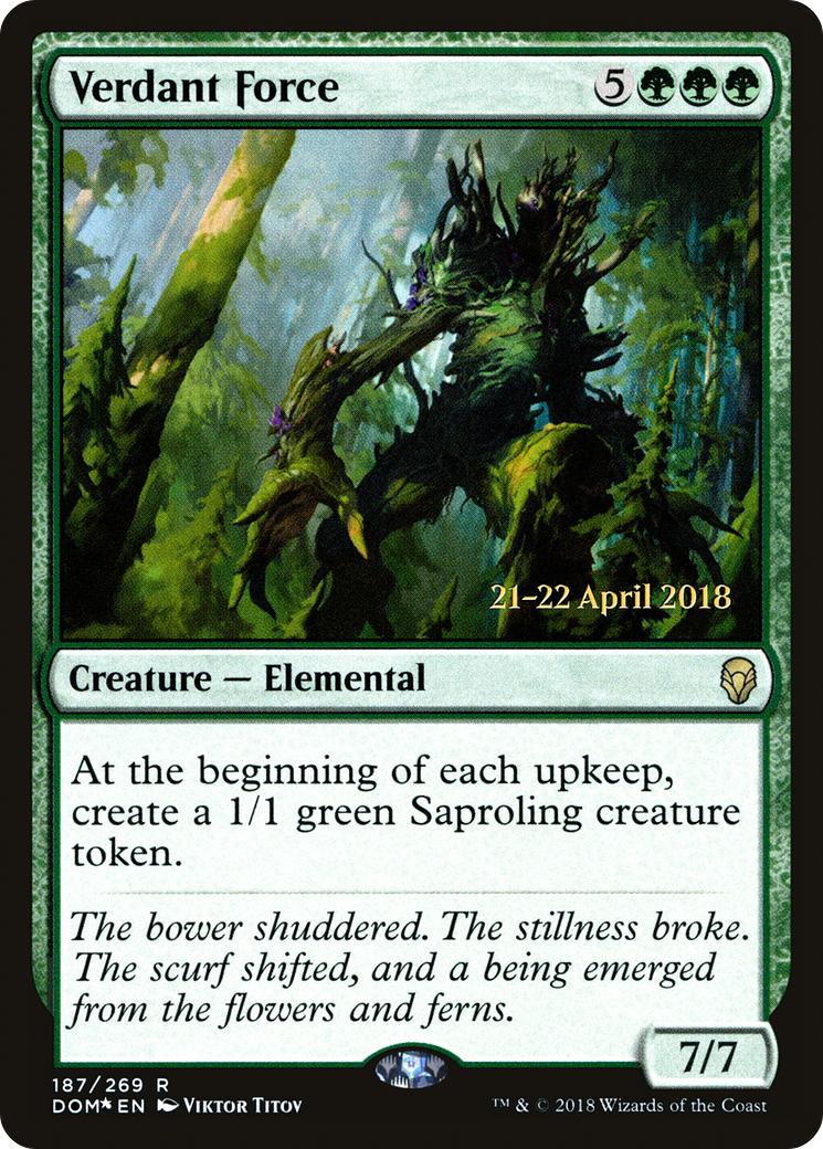 Verdant Force (PRE-187) [Dominaria Promos] Foil MTG Single Wizards of the Coast