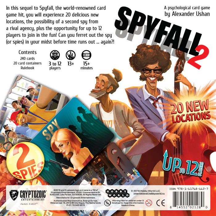 Spyfall 2 Board Games Cryptozoic