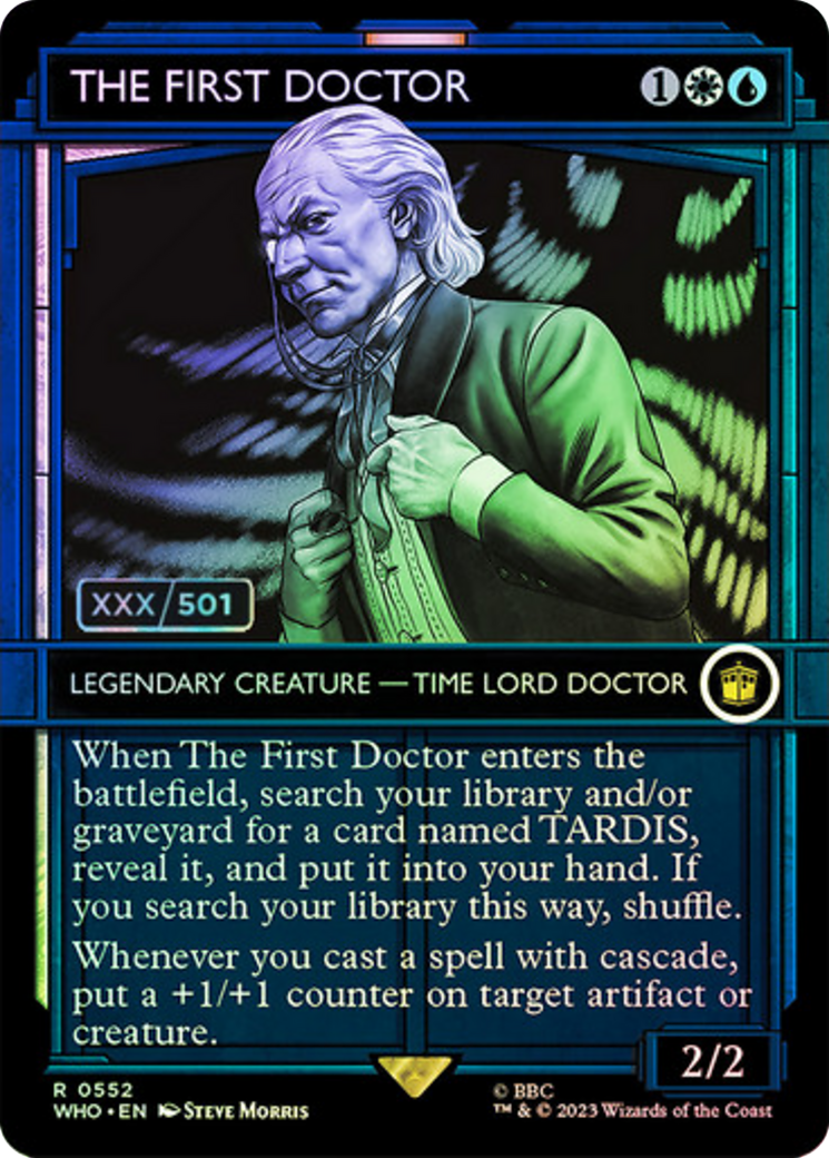 The First Doctor (Serial Numbered) (WHO-552) [Doctor Who] (Showcase) (Borderless) Foil MTG Single Wizards of the Coast
