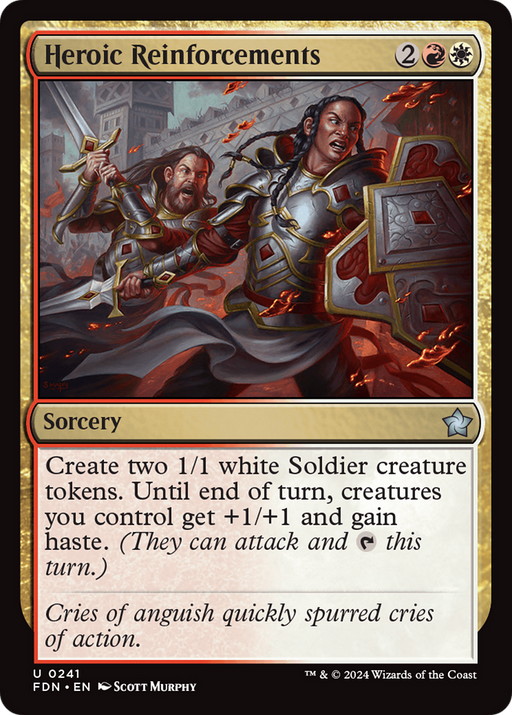 Heroic Reinforcements (FDN-241) [Foundations] Foil MTG Single Wizards of the Coast